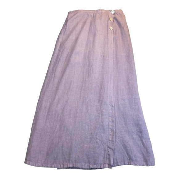 Subtle Tones lavender side button linen maxi skirt S M - Picture 2 of 10
